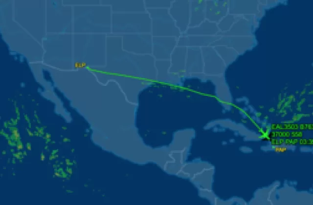 Flight Eastern 3503, taking Haitian refugees from El Paso to Port au Prince, Jan. 12, 2022.